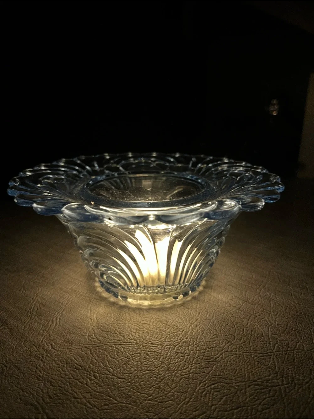 Cambridge Caprice Ice Blue Condiment Set Styled as Fairy Lamp